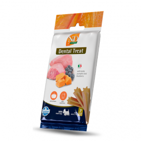 Дентални лакомства за кучета от дребни породи N&D Dog Dental Treat Adult Mini  с тиква, агнешко и боровинки 60 гр